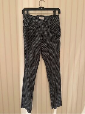 Anthropologie Black Pants with White Dot Print